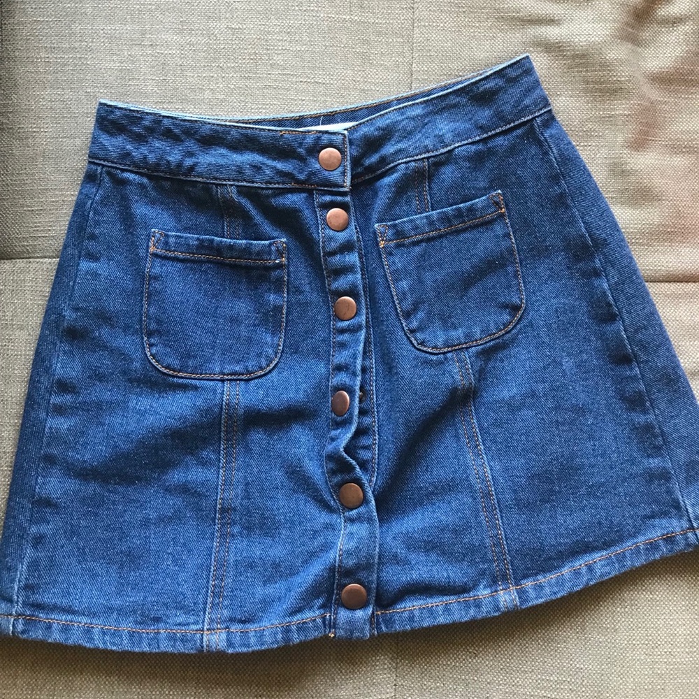 Button jean skirt